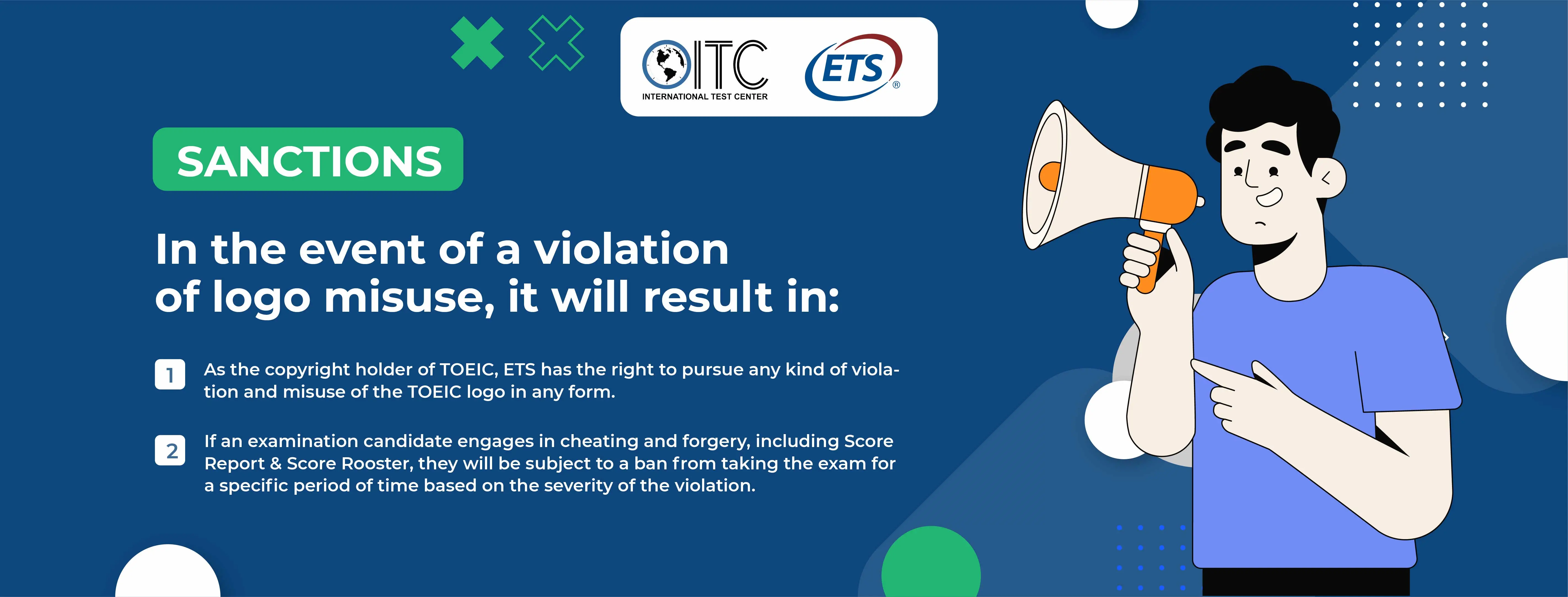 Sanctions of toeic & ets logo missuse