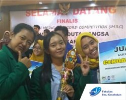Resmawati Resky Susanto, Martina Ola Pitaloka dan Sofiana Enggar Santika dari D3 RMIK Raih Juara 3 Lomba Cerdas Cermat dalam Event Indonesian Medical Record Competition (IMRC) 2019 di Universitas Duta Bangsa Surakarta pada Tanggal 24 Maret 2019.
