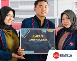 Mahasiswa S1 Kesehatan Masyarakat berhasil meraih Juara 3 Lomba kategori Penyuluhan HIV/AIDS Nasional dalam rangka Hari Kesehatan Nasional dan AIDS Sedunia 2022 di Universitas Respati Indonesia, Yogyakarta (2022).