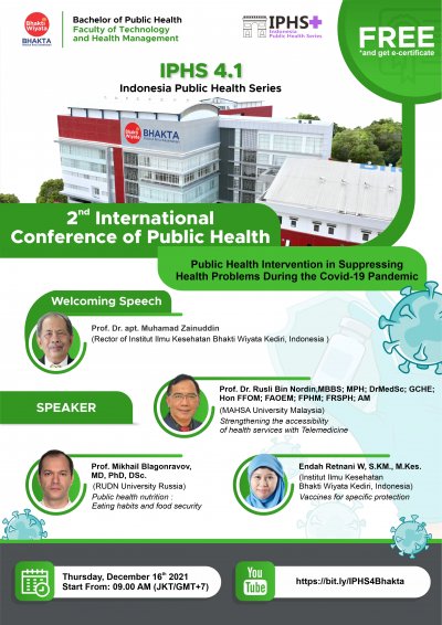 INTERNATIONAL CONFERENCE OF PUBLIC HEALTH - IPHS 4.1 (INDONESIA PUBLIC HEALTH SERIES)